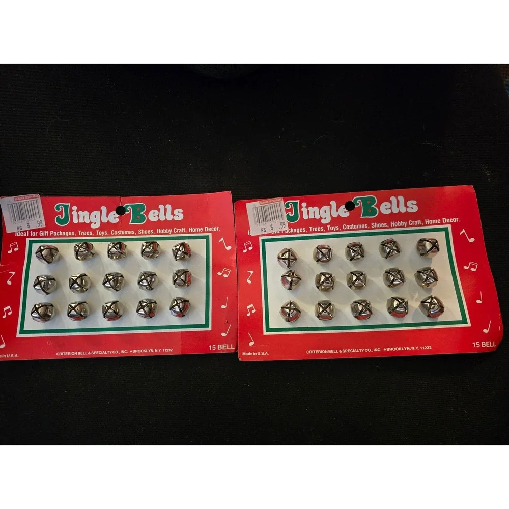 Criterion Bell Specialty Co Vintage Jingle Bells Silver Metal Lot of 30 USA Made